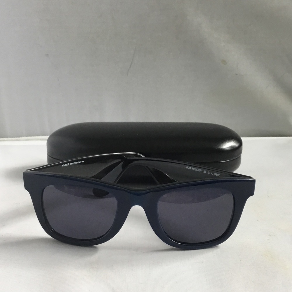 Police Dark Blue Sunglasses with Black Lenses